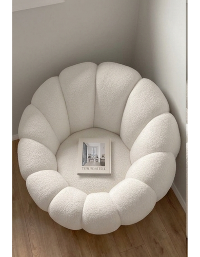 CloudNest Bouclé Lounge Chair – Plush Round Accent Sofa | Modern Minimal Home Decor