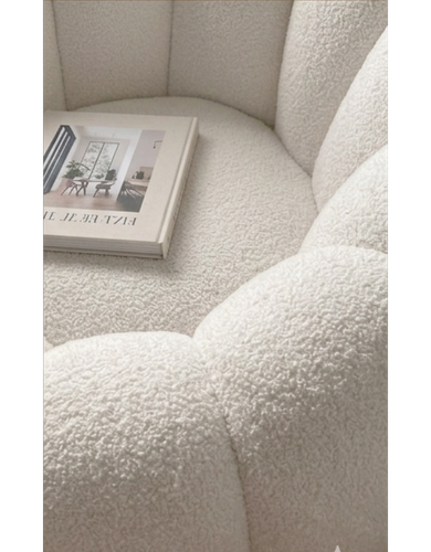 CloudNest Bouclé Lounge Chair – Plush Round Accent Sofa | Modern Minimal Home Decor