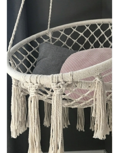 BohoNest Macramé Hanging Swing Chair – Indoor Hammock Seat | Aesthetic Home Decor