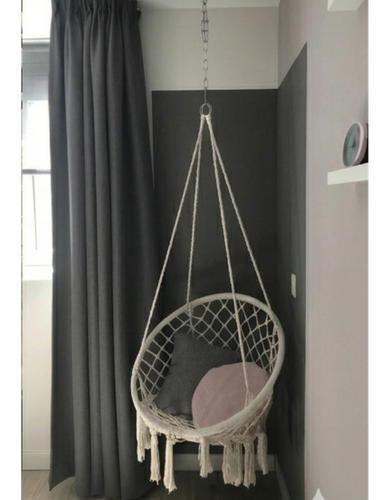 BohoNest Macramé Hanging Swing Chair – Indoor Hammock Seat | Aesthetic Home Decor