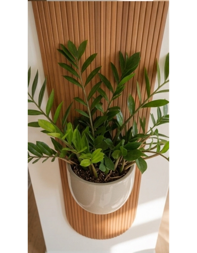 Elegant Ceramic Artificial Flower Pot | Sage Green | Modern Home Décor for Living Room, Bedroom & Office Table
