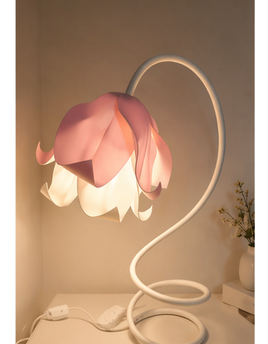 Elegant Bloom Flower Table Lamp – Aesthetic Spiral LED Lamp for Home Decor