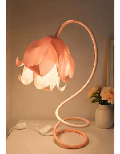 Elegant Bloom Flower Table Lamp – Aesthetic Spiral LED Lamp for Home Decor