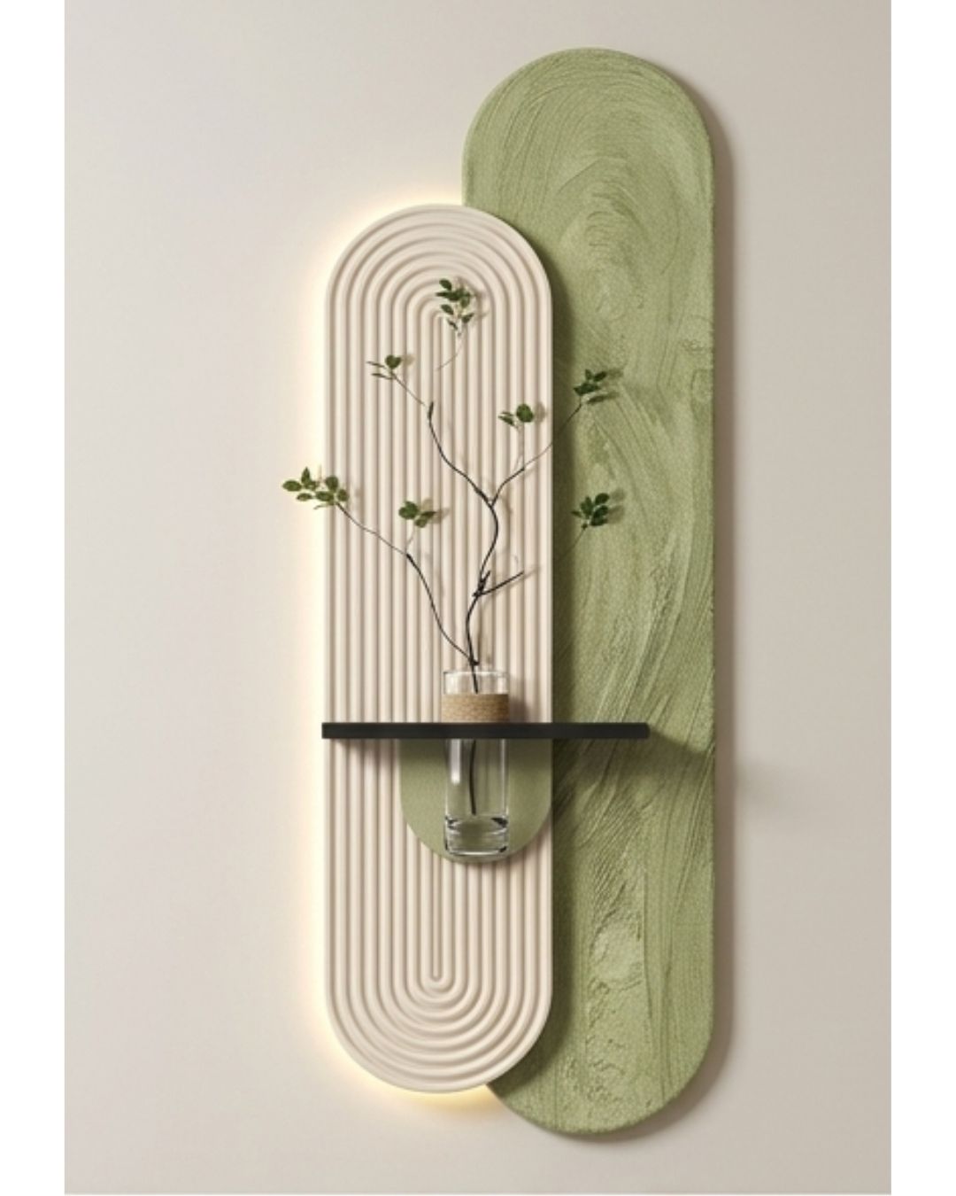 Luxury Arch Wall Vase Shelf with LED Backlight