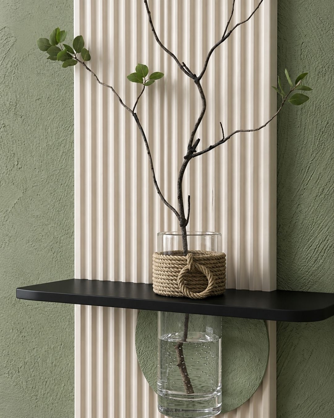 Luxury Arch Wall Vase Shelf with LED Backlight