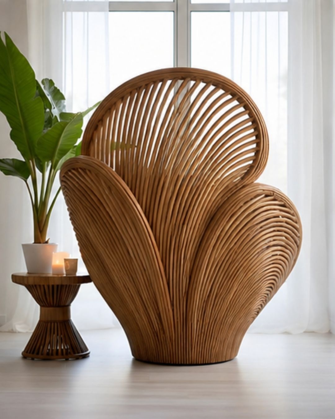 Luxury Handwoven Rattan Accent Lounge Chair